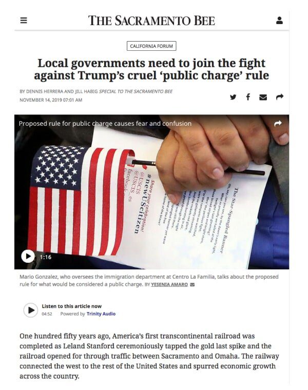 Op-ed: Local governments need to join the fight against Trump’s cruel ‘public charge’ rule