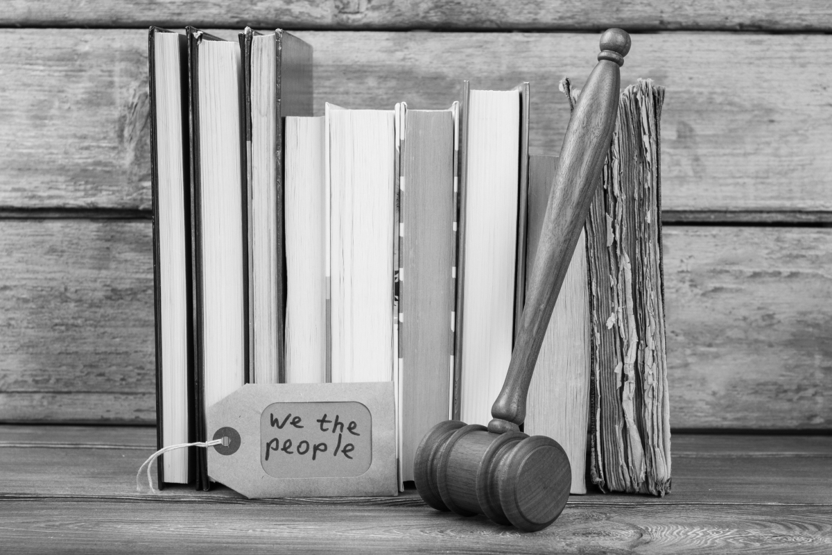 Stack of legal books